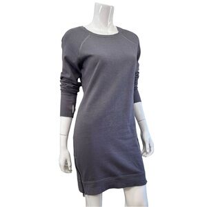 Athleta Criss Cross Sweatshirt Dress Charcoal Heathered Long Sleeve XS